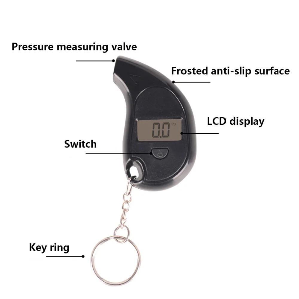 

Motorcycle Car-detector Pressure Gauge Diagnostic-tool 2-150PSI Diagnostic Tool Digital LCD Display Keychain Tire Air Vehicle
