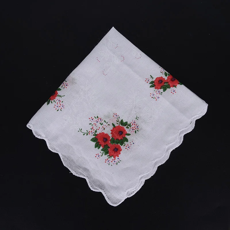6 шт. винтажный хлопковый Женский вышитый кружевной носовой платок женский носовой платок с цветочным узором