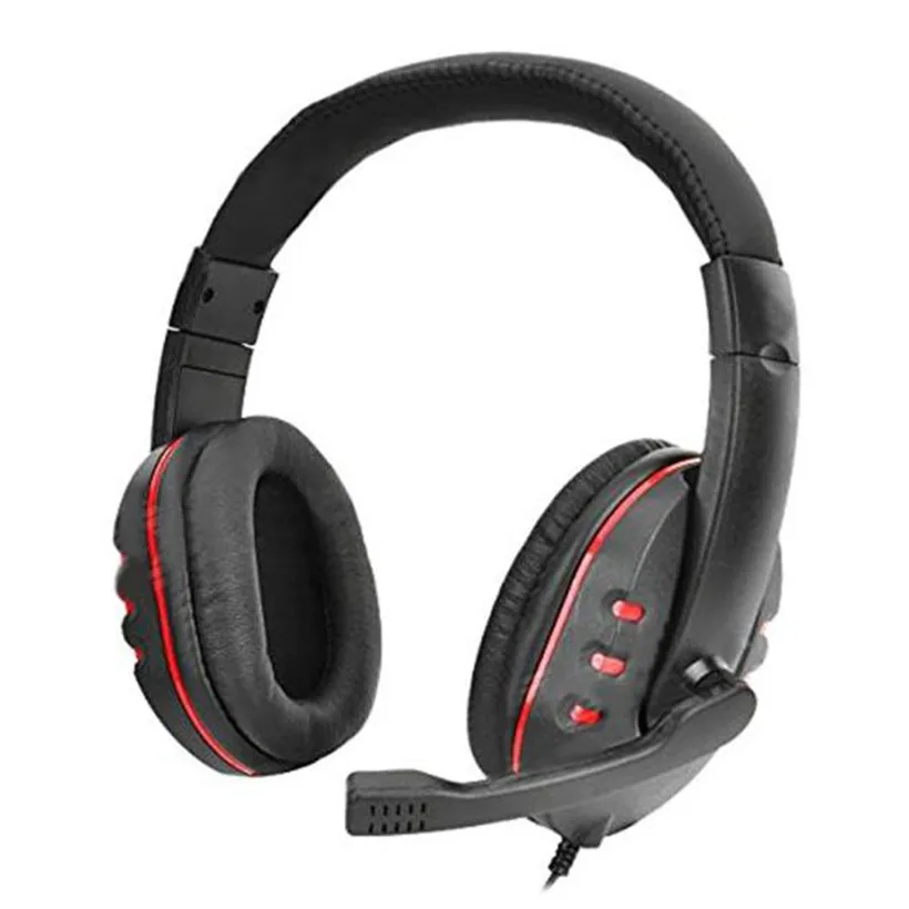 Расширенный гарнитура новые игровые наушники с голосовым помощником Управление проводной Hi-Fi качество звука для PS4 черный+ красный высококачественные наушники L0312