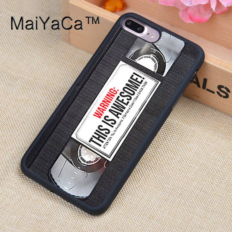 

MaiYaCa Awesome VHS Retro Cassette Tape Design Soft TPU Rubber Back Cover Case For Apple iphone 8 Plus Phone Cases