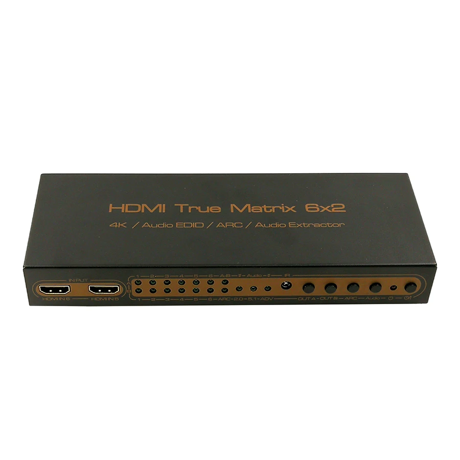 HDMI Matrix 6X2 PIP 4K 1080P 3D ARC HDMI аудио экстрактор Edid 5.1CH переключатель сплиттер 6 HDMI вход 2 выхода с пультом дистанционного управления