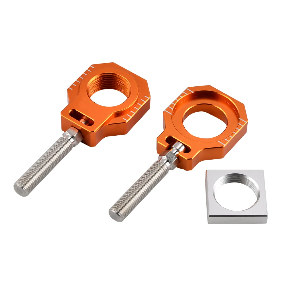 Orange Rear Axle Blocks Chain Adjuster For KTM 125 250 450 SX/SX F 2000 2012 125 530 EXC EXC F