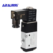 3 Way Pneumatic Air Solenoid Control Valve Alumium Body 3V110-06 12V 1/8 Solenoid Valve airtac type solenoid valve pneumatic control valve reverse solenoid valve 4v130 06