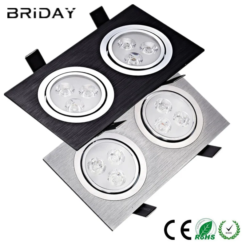 

Freeshipping 1X 12w 20W 28W Square double led Ceiling dimmable Epistar LED ceiling lamp Recessed Spot light Downlight 110V-220V