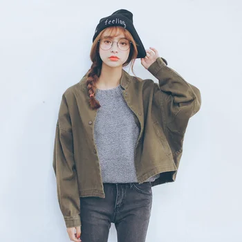 

Harajuku Jacket Women Fashion Ladies Basic Retro Bomber Jacket Casual Coat Autumn Slim Fit Outwear 2018 chaqueta mujer H6