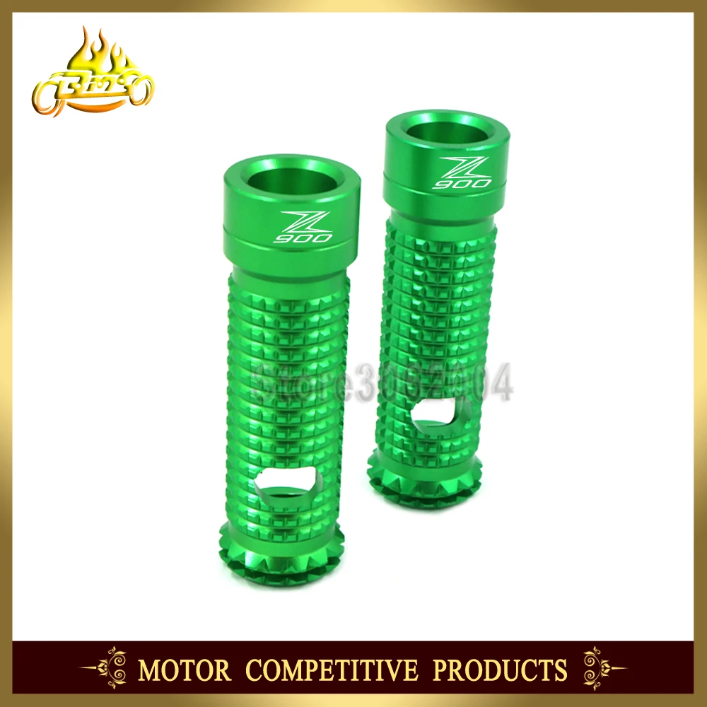 

Rider Front Foot Pegs Footrest Adapter Aluminum Motorcycle Accessories For KAWASAKI Z-900 Z 900 2017 With LOGO Z900 CNC