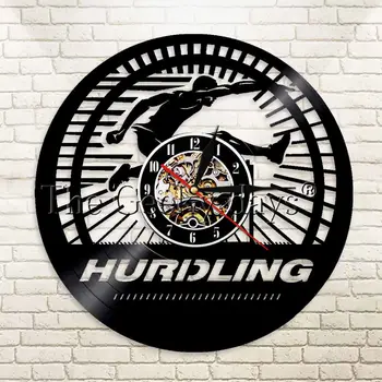 

1Piece Hurdling Vinyl Record Wall Clock Sports Vintage LP Wall Watch Home Decor Wall Art Creative Gift For Hurdling Athlete