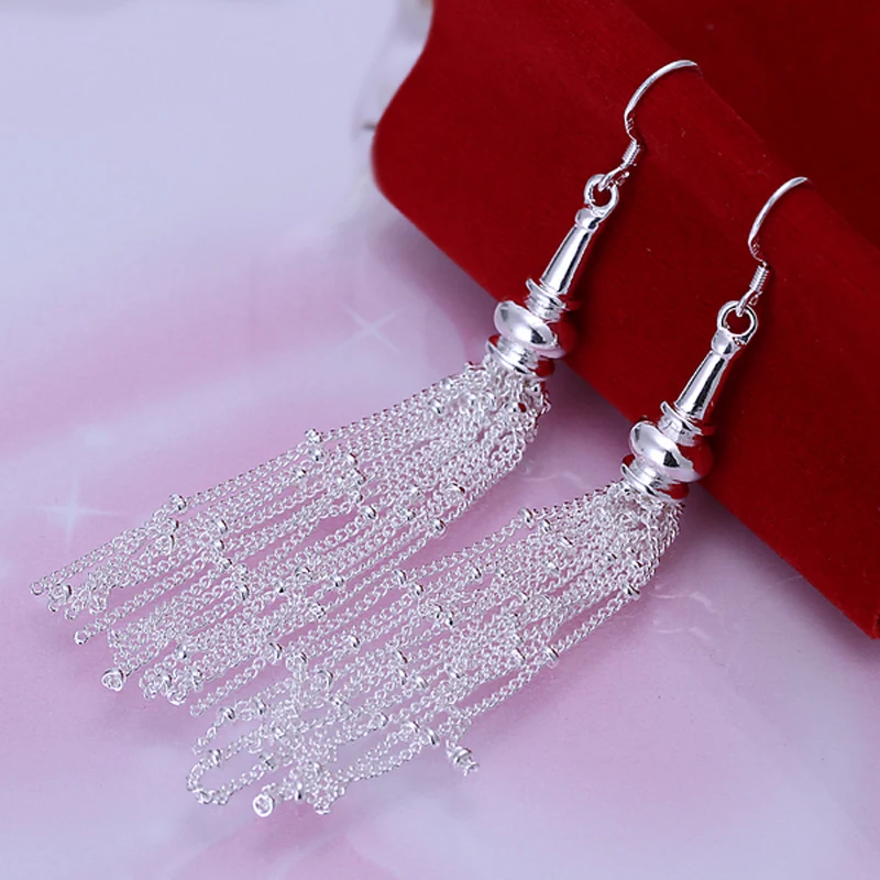 Earrings Silver Plated Earrings Silver Trendy Jewelry Earrings 18 Lines