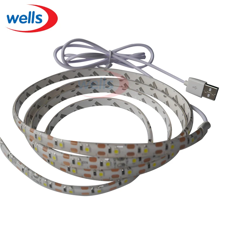 Светодиодная лента 5 В 5050 3528 SMD 50 см1 м 2 USB светильник IP65 теплый