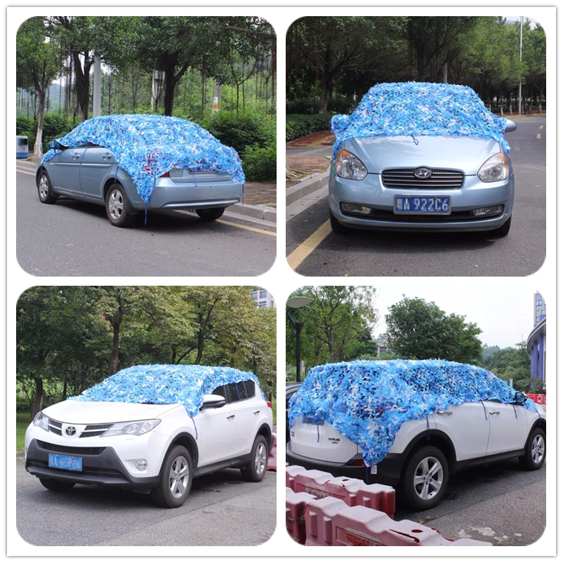 WELEAD بسيطة 1.5 m واسعة الأزرق شباك التمويه العسكرية الصيد كامو المعاوضة في الهواء الطلق الشمس المأوى المظلة خيمة سيارة خيمة للشاطئ