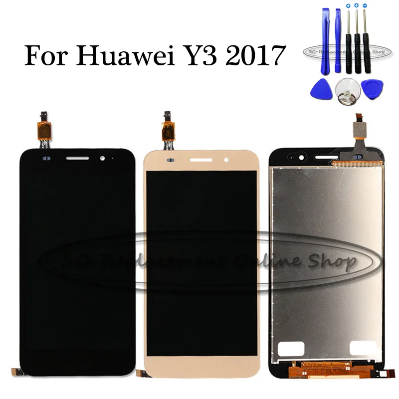 Жк дисплей для Huawei Y3 2017 жк с дигитайзером сенсорного экрана в сборе г. виде замены