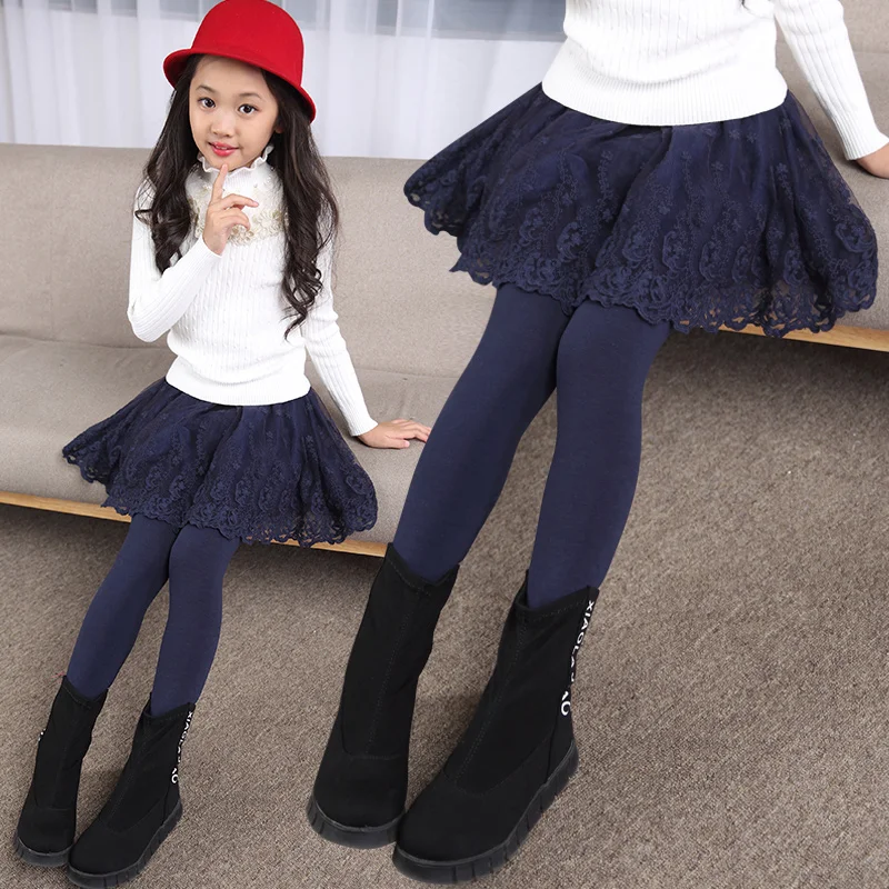 

Girls Winter Leggings Lace Skirt-pants Cake Skirts Baby Girls Spring Warm Plus Velvet Leggings Toddler Girls Trousers Pants Sale