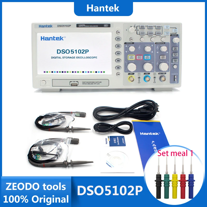 [ZEODO] Цифровой осциллограф Оригинал hantek DSO5102P 100 МГц 2 канала может USB подключить для