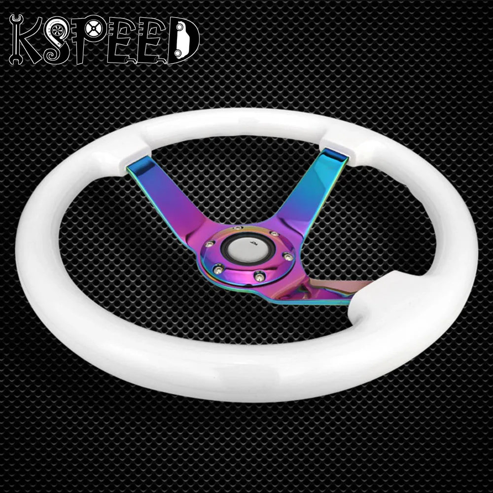 

350mm Wooden Car Steering Wheel With Neo Chrome Spoke Deep Corn Style 14 Inch