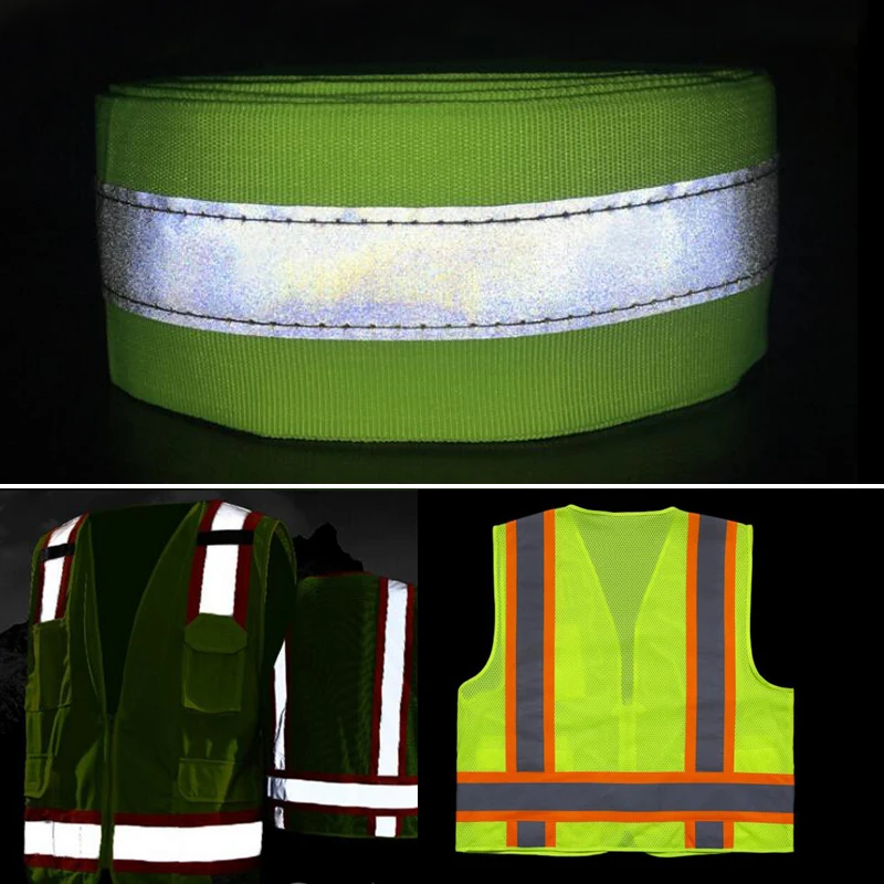 

Fluorescent yellow/Fluorescent Orange Reflective Fabric Sew On safe clothing