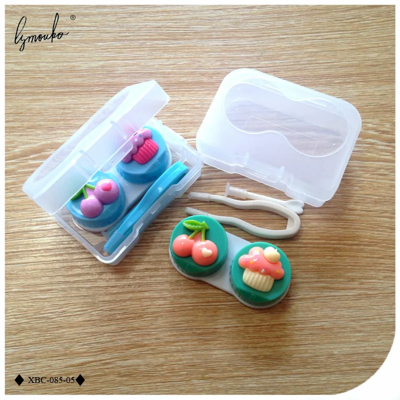 Lymouko 2 шт./лот, милый маленький вишневый домик, портативный чехол для контактных линз для женщин, Полезный Уход за глазами, коробка для контактных линз