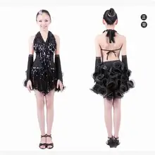 Детский костюм для латинских танцев, сексуальное детское платье для латинских танцев с кисточками из спандекса для женщин, детский конкурс латиноамериканских танцев, 8680