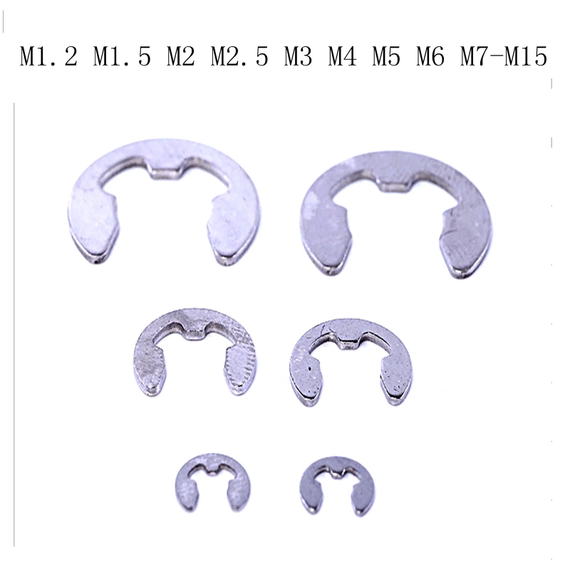 

Stainless steel opening retaining ring E-shaped snap ring M1.2 M1.5 M2 M2.5 M3 M4 M5 M6 M7-M15