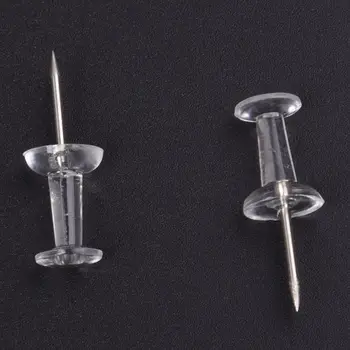 

200 x Clear Push Pins Transparent Plastic