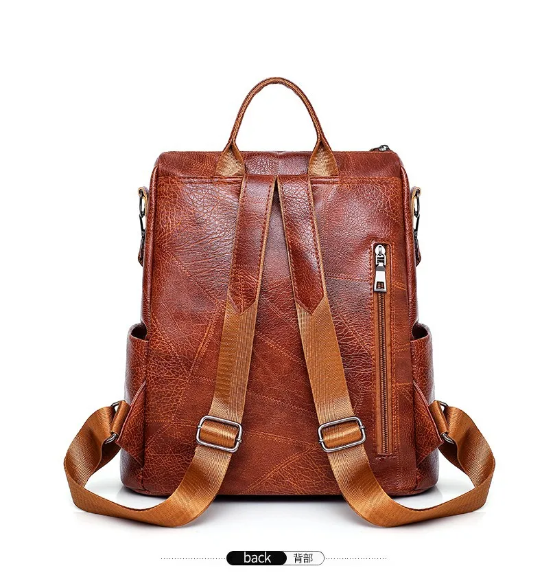 vintage backpack female brand leather women's back (1)
