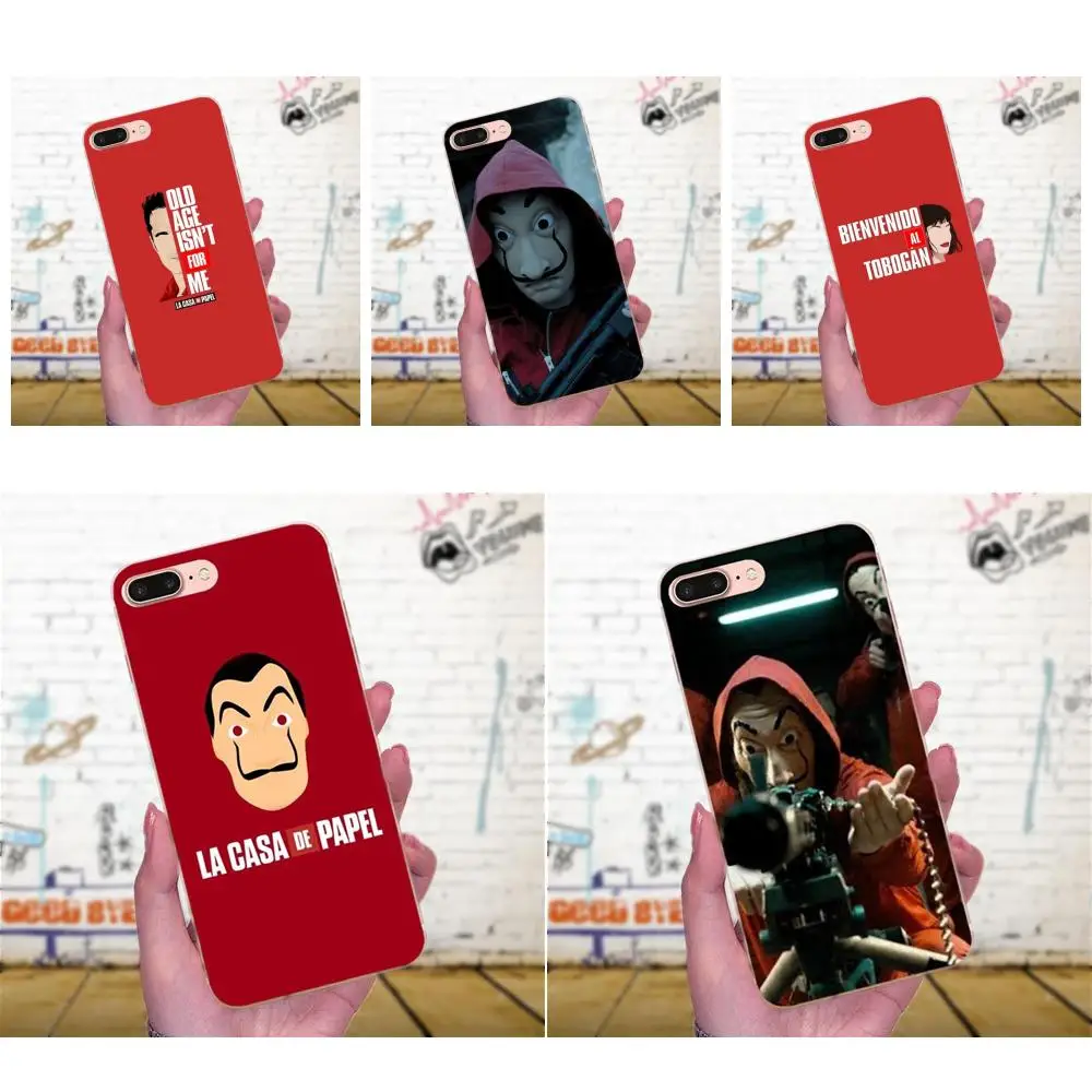 Модный чехол для телефона из ТПУ Apple iPhone X XS Max XR 4 4S 5 5C 5S SE 6 6S 7 8 Plus La Casa De Papel |