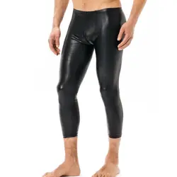 Термокожаные пикантные стрейч мужские леггинсы брюки для девочек искусственная кожа фитнес ПВХ зимние кальсоны Одежда для мужчин