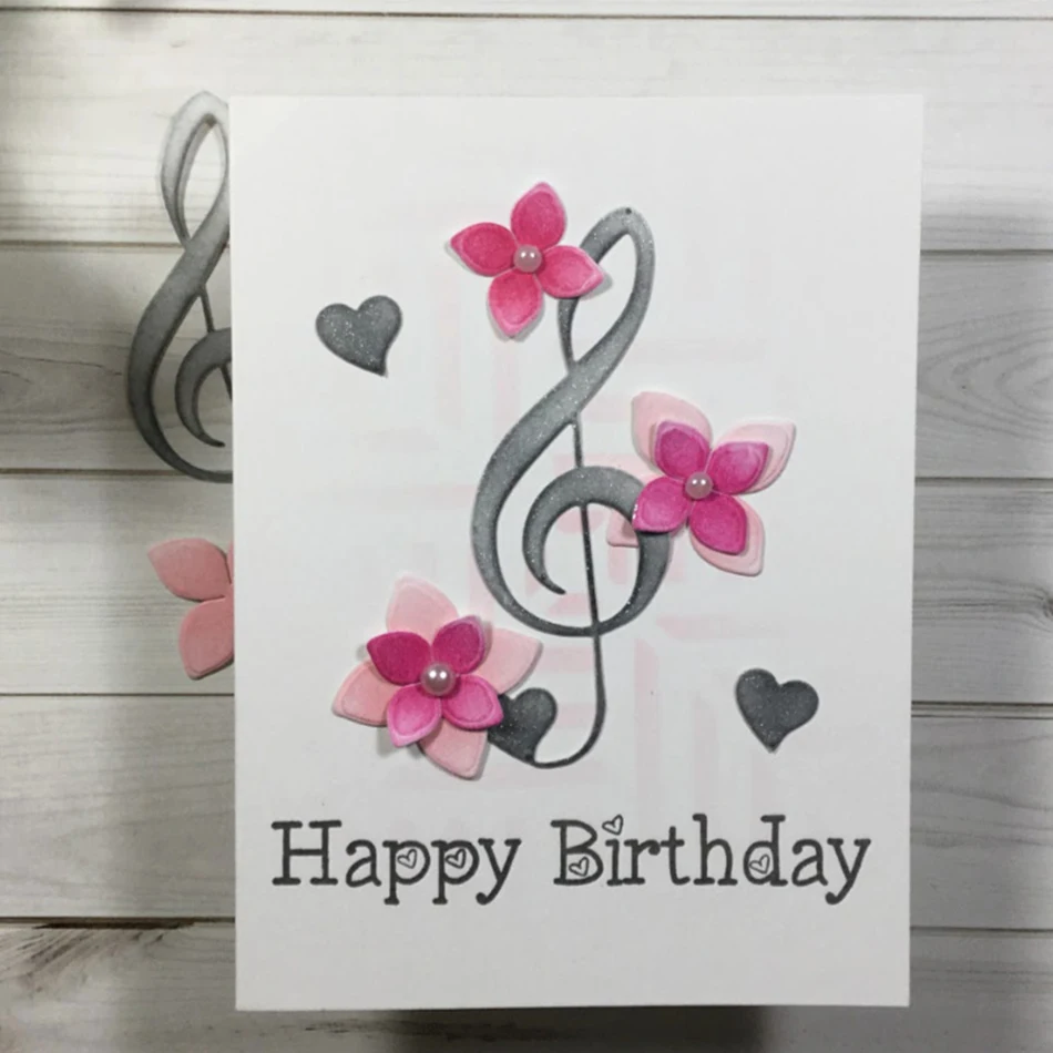 

Music Note Heart Craft Dies Scrapbooking Metal Cutting for DIY Embossing 2019 New Paper Cuts Card Making Template Decor