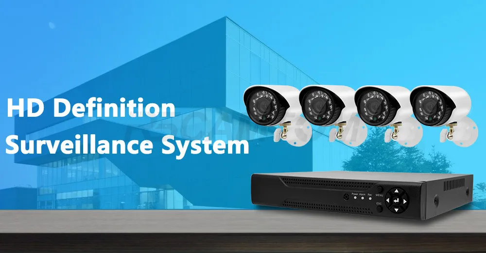 4CH 1.0MP AHD DVR CCTV Camera System 720P Home Security Video MonitorIndoor Outdoor Cameras  Surveillance Kit IR Night Vision (1)