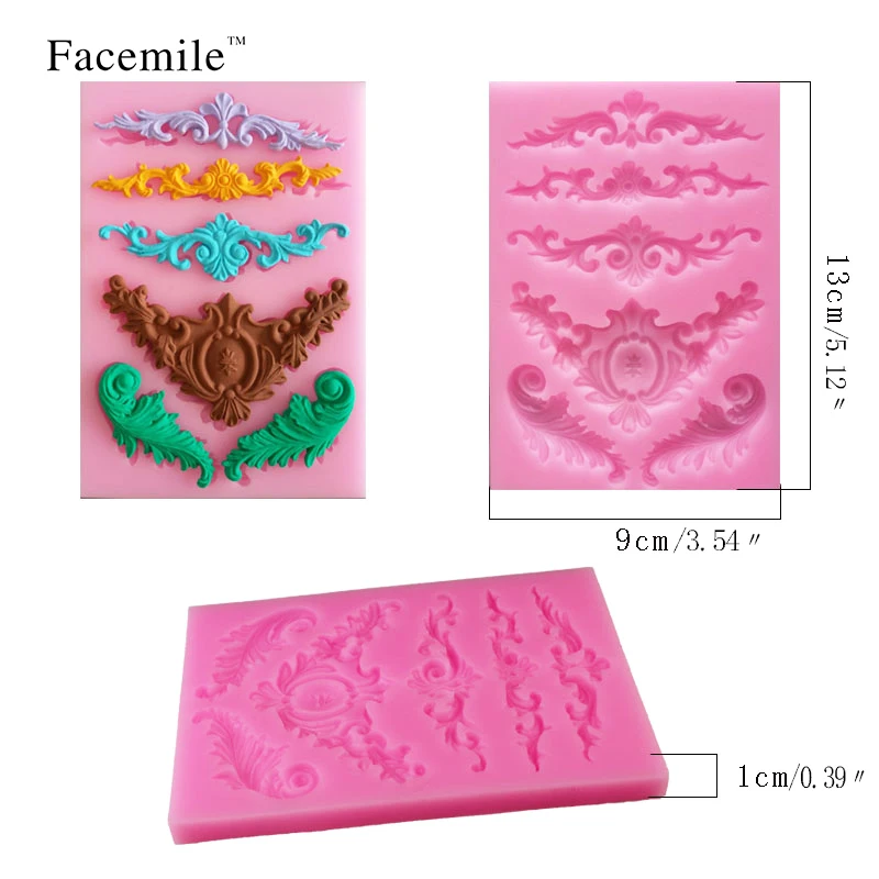 Facemile 12 шт Ретро Кружева цветок помадка Силиконовая Форма Sugarcraft свадебный торт
