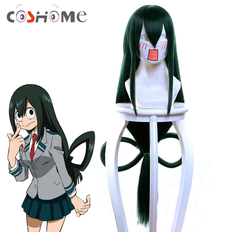 Coshome Boku No Hero academic Asui Tsuyu Парик Мой герой академический карнавальный костюм парики