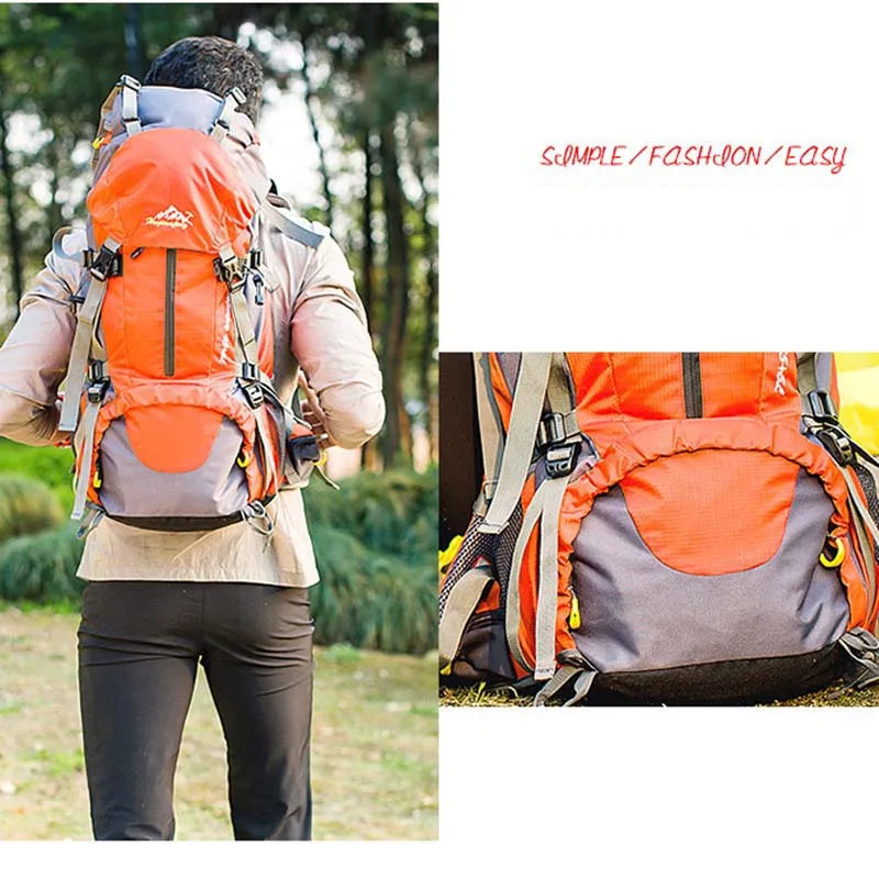 50L водонепроницаемые походные рюкзаки с дождевиком, рюкзаки для туризма и путешествий, сумки для альпинизма, 6 цветов