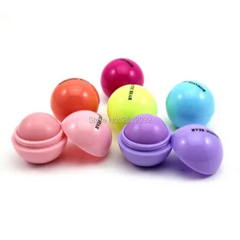 

Round Ball Smooth lip balm Fruit Flavor Lip Care Smacker Organic Natural Plant Moisturizing Lipstick Makeup Set