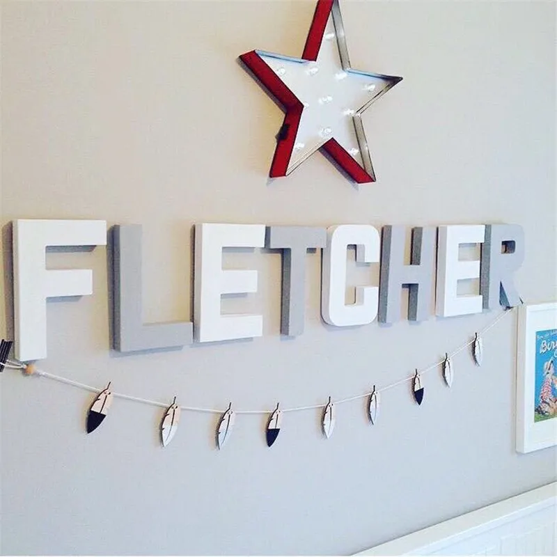 Plumas nórdicas Chips de madera DIY cortinas colgantes decoración de pared chico de niños DIY tirar flor/Banner regalos de navidad ornamento