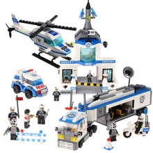 Ausini 23001 kits de edificio modelo de policía de la ciudad 623 bloques 3d modelo educativo y juguetes de construcción aficiones compatible con leping