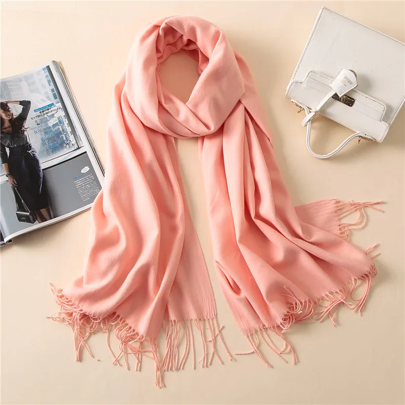 Роскошный бренд, Женский кашемировый шарф, зимняя теплая шаль и палантины, хиджаб, Пашмина, длинный женский платок, шарфы