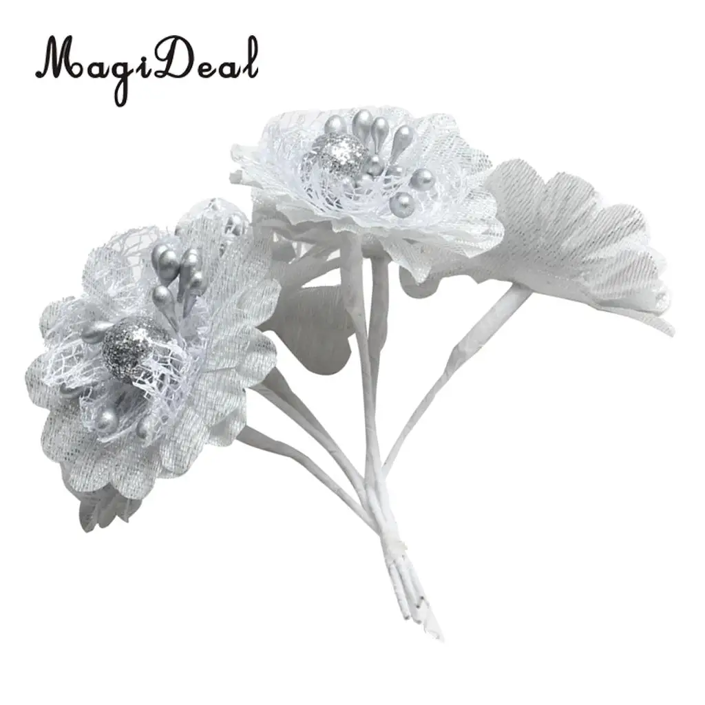 MagiDeal Beautiful Artificial Silk Flower Bouquet for DIY Garlands Wedding Garland Scrapbooking Gift Box Craft Project 4.5cm