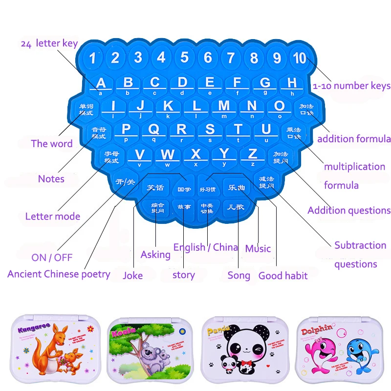 Новая история обучения и обучения машины игрушки Моделирование компьютер ноутбук сенсорный многофункциональный китайский и английский Компьютерные игрушки