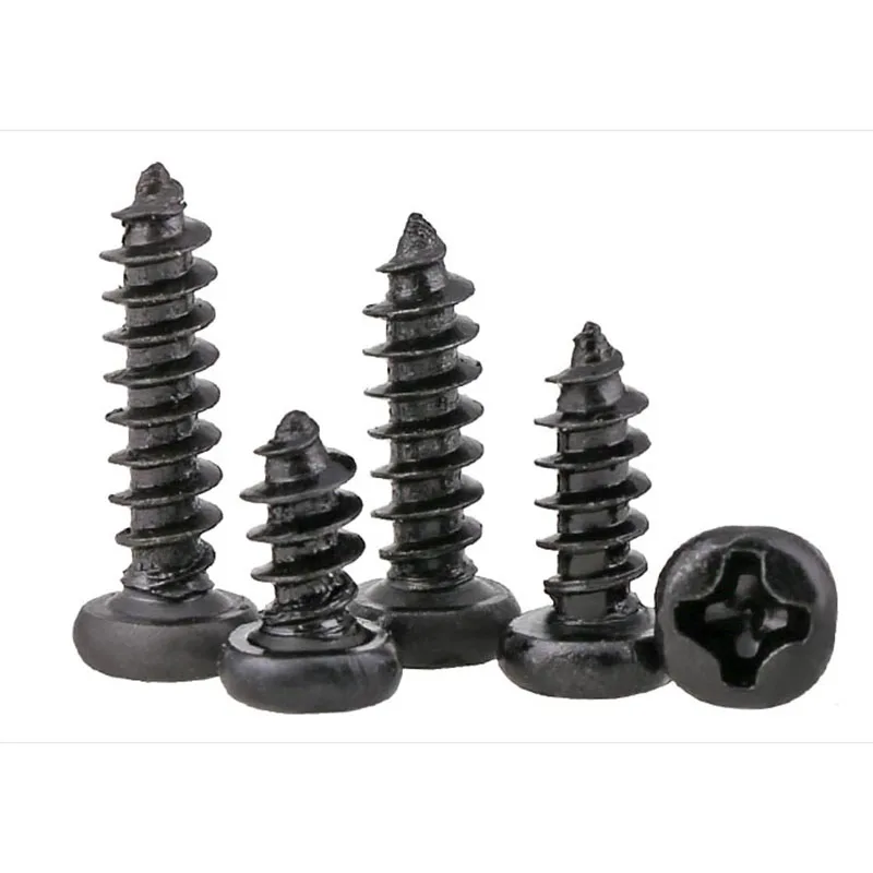 

Black Round Head Self-Tapping Screws Phillips Head Self-Tapping Screws Electronic Screws M2.3 M2.6 M3 1000 Pcs