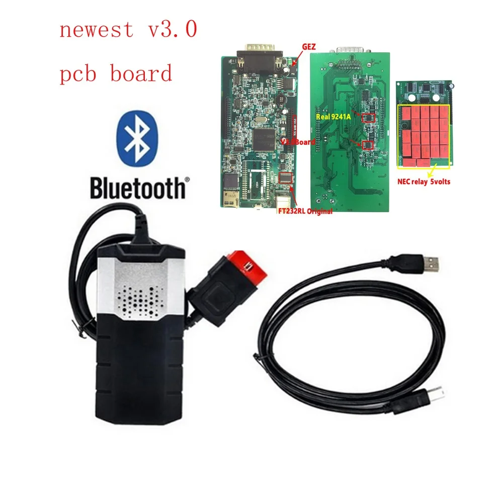 

2018 Newest Software 2016.00 R0 / 2015.3 VD DS150E CDP tcs cdp pro plus V3.0 with bluetooth for delphis car truck OBD2 Scan