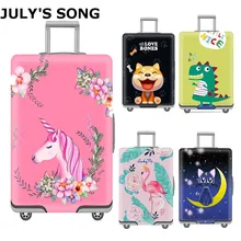 JULY'S SONG Unicorn Luggage Protective Cover For 18-32 inch Trolley Suitcase Protect Dust Bag Case Cartoon Travel Accessories