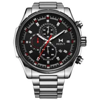 HOJUT A51mens style triple window six hands with calendar business watches
