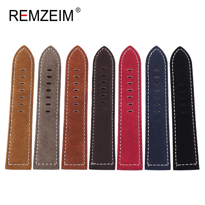 Ремешок для часов REMZEIM из натуральной кожи черный коричневый браслет наручных