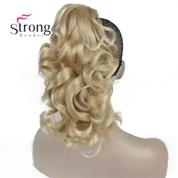 StrongBeauty 12 "вьющиеся синтетические клип в коготь хвост химическое наращивание волос шиньон 125 г с челюсти/коготь клип