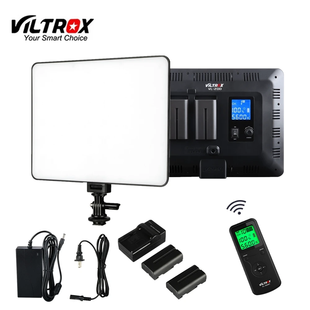  Viltrox VL-200 Wireless Remote LED Video Studio Light Lamp Slim Bi-Color Dimmable +AC Adapter+batte - 32857972201