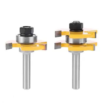 

New 2pcs 1/4" Shank Woodworking Tenon Cutter Tongue Groove Router Bit Wood Milling Cutter Tool High Quality Woodworking Parts