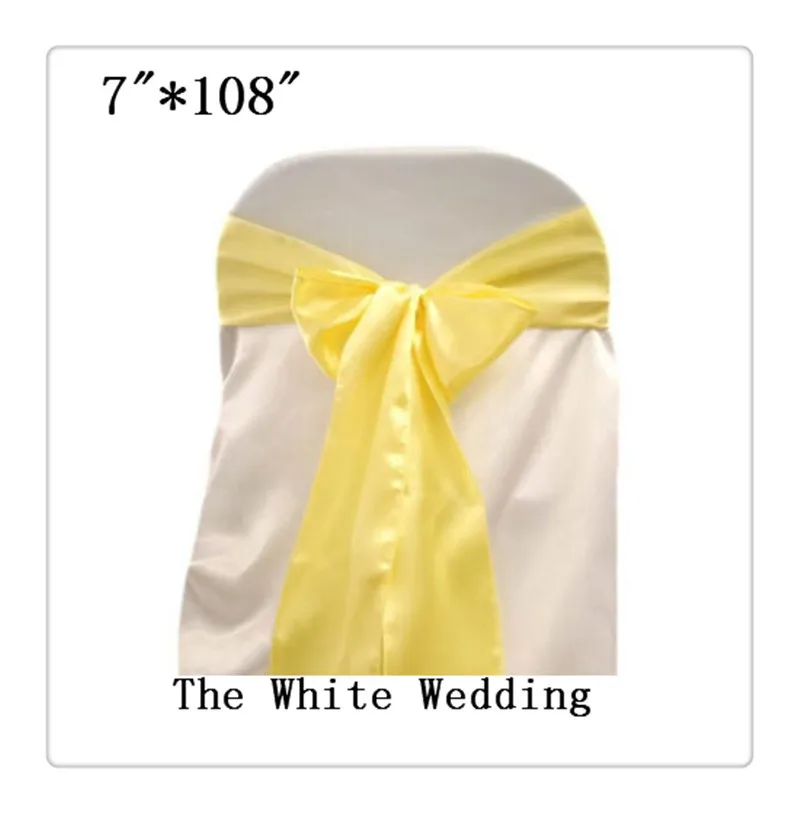 100 wholesale chair bows yellow chair sash china free shipping 7'' x108