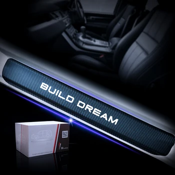 

Car Door Sill Protector Scuff Carbon Fiber Vinyl Sticker Door sill guard Interior Universal With "BUILD DERAM" Logo Car Styling
