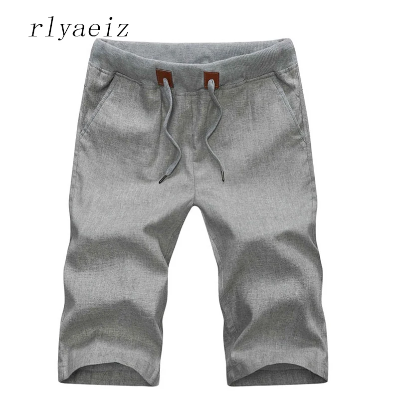 

Rlyaeiz High Quality Men's Shorts Plus Size 4XL 2018 Summer Mens Shorts Cotton Linen Casual Male Shorts homme Brand Clothing