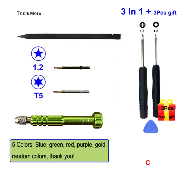 3Pcs 5-Point 1.2 P5 Torx T5 Screw Driver Set for Apple MacBook Air & Macbook pro Repair Tool Kit With Gift