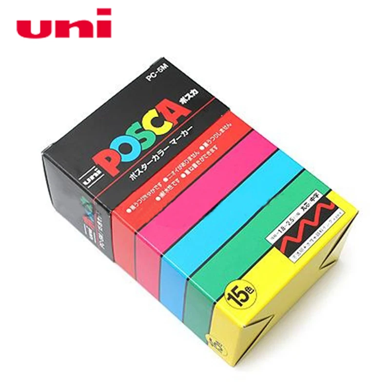 3 шт./партия Mitsubishi Uni Posca PC-5M маркер-средний Tip-1.8mm-2.5mm 17 цветов художественные маркеры офисные школьные принадлежности